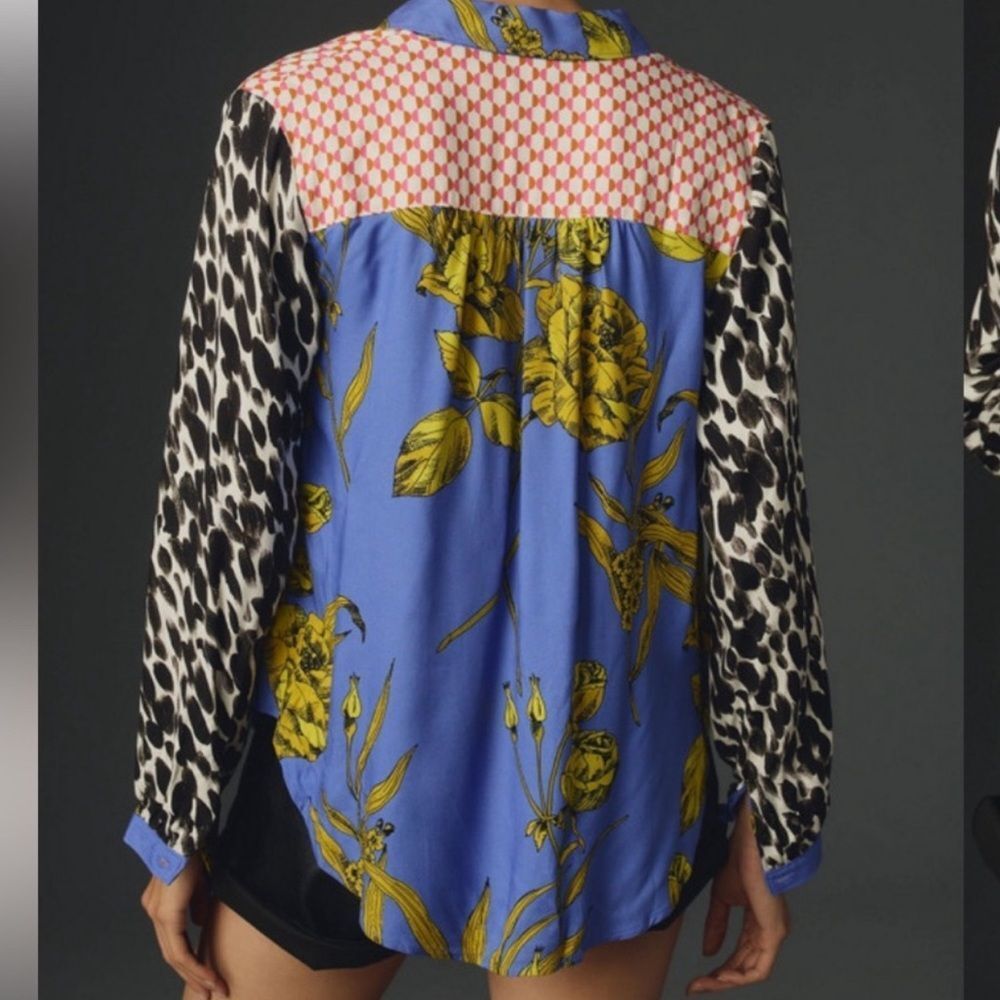 Anthropologie x Maeve The Paz Mixed Print Button down Shirt - Picture 5 of 7